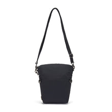 Load image into Gallery viewer, Front view of the Pacsafe Citysafe CX Anti-Theft Convertible Crossbody color Black made with ECONYL® regenerated nylon extended
