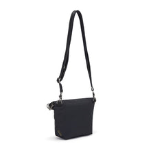 Load image into Gallery viewer, Back view of the Pacsafe Citysafe CX Anti-Theft Convertible Crossbody color Black made with ECONYL® regenerated nylon
