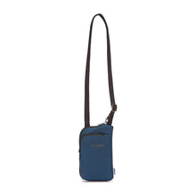 Load image into Gallery viewer, Front view of the Pacsafe Daysafe Anti-Theft Tech Crossbody color Ocean made with ECONYL® regenerated nylon
