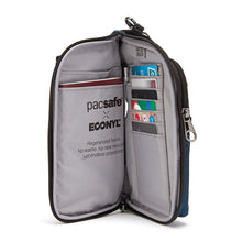 Load image into Gallery viewer, Inside view of the Pacsafe Daysafe Anti-Theft Tech Crossbody color Black made with ECONYL® regenerated nylon
