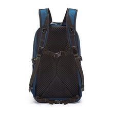 Load image into Gallery viewer, Back view of the Pacsafe Vibe 25L Anti-Theft Backpack color Ocean made with ECONYL® regenerated nylon
