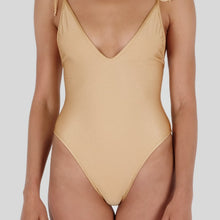 Load image into Gallery viewer, Aurora Swimsuit by Seawild color Gold and Pink and reversible made with ECONYL® regenerated nylon
