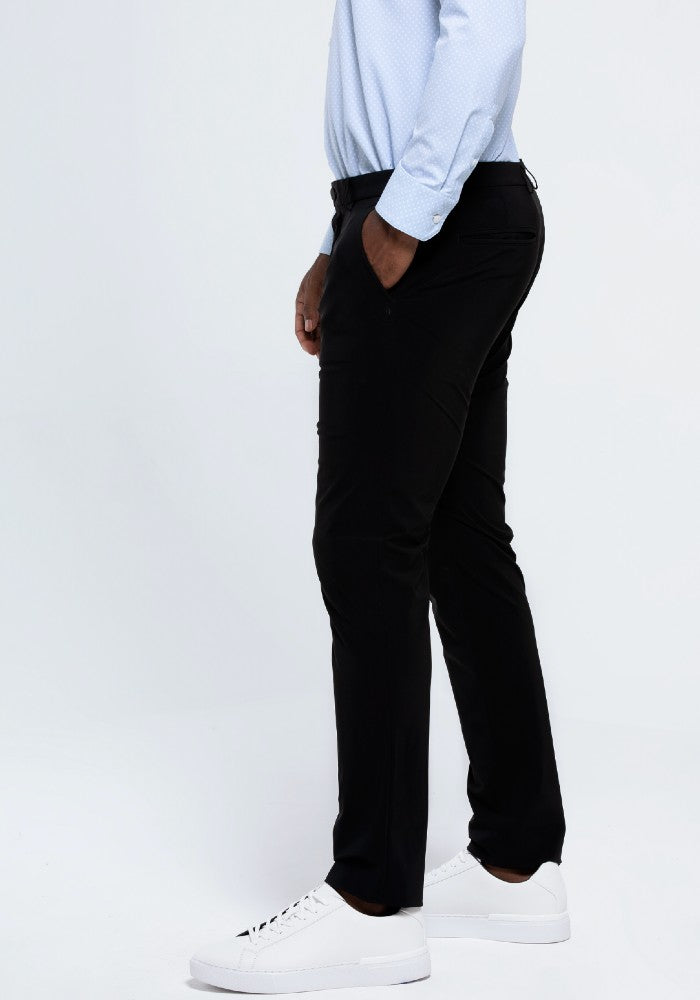 Side view of The Triton Pant State Of Matter color Black made with ECONYL® regenerated nylon