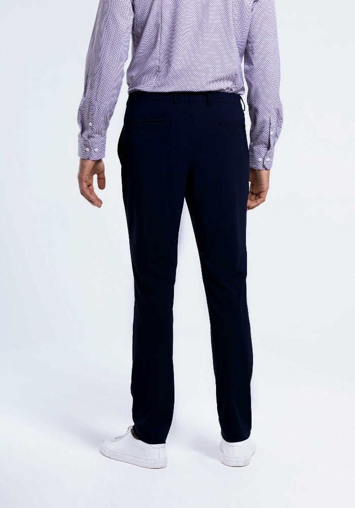 Back view of The Triton Pant State Of Matter color Deep Navy made with ECONYL® regenerated nylon